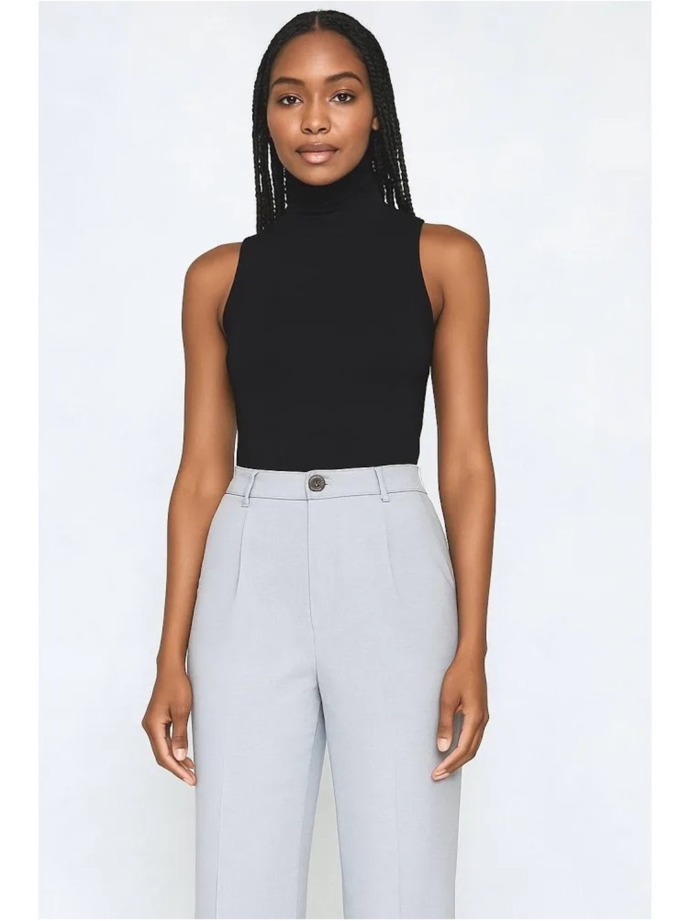 Zara Sleeveless Turtleneck Top in Black